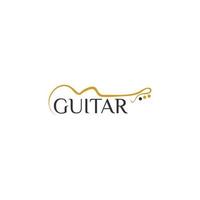 PrintGuitar logo Design Vector Stock Illustration . Guitar Shop Logo