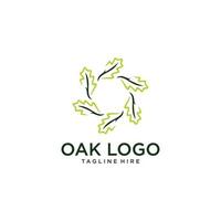 concepto simple de logotipo de hoja de roble para empresas de negocios, agricultura, ecología y golf con estilos fuera de línea, elegantes y minimalistas vector