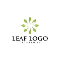 green leaf logo design vector icons