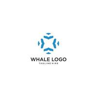 logotipo de cola de ballena creativo único vector
