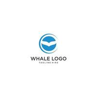 concepto de logotipo de pez ballena, icono de vector de ballena