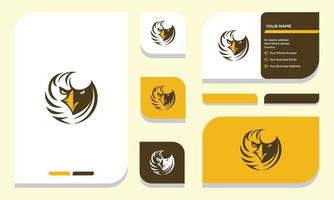 Falcon, eagle Logo and wings Template vector illustration design icon.logo and business card