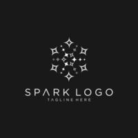 Spark logo design concept. Night logomark illustration. Can representing travel, adventure, smart, holiday, star, and floral. vector