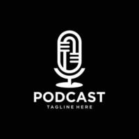 illustration vector graphic logo podcast in line style modern