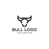 Toro, vaca, angus, plantilla de logotipo de icono de vector de cabeza de ganado