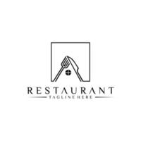 logo de comida con cuchara, tenedor y cuchillo. diseño de logotipo de restaurante vector