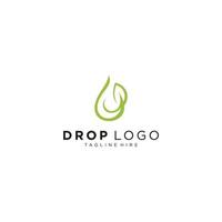 Vector logo on which an abstract image of a drop of water which is also similar to a leaf of a tree.