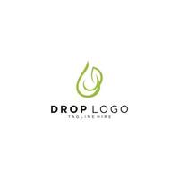 logotipo vectorial en el que se muestra una imagen abstracta de una gota de agua que también es similar a una hoja de un árbol. vector