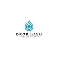 estilo lineal de plantilla vectorial de diseño de logotipo de gota de agua. icono de logotipo de agua de líneas de gota azul vector