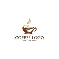 coffee and tea glass logo design concept template vector
