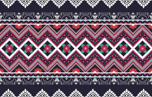 Ikat tribal floral seamless pattern. Ethnic Aztec fabric carpet mandala ornament native boho chevron textile. Geometric oriental tranditional embroidery style vector