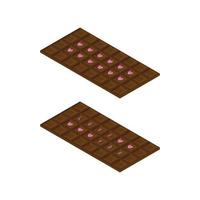 chocolate  vector with isometric design and love letters and icon illustration inside