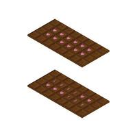 chocolate  vector with isometric design and love letters and icon illustration inside