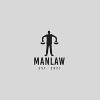 ilustración de diseño de icono de logotipo de hombre y ley vector