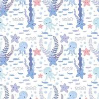 marine seamless pattern perfect for decoration vector