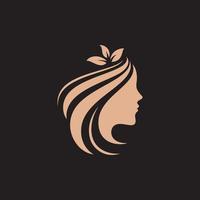 vector de lujo de diseño de logotipo de peluquería de mujer