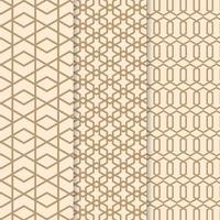 Set of geometric seamless patterns. Abstract geometric hexagonal, cube, circle graphic design. vector
