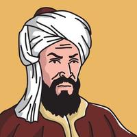 vector illustration of Muslim mathematician al-khawarizmi