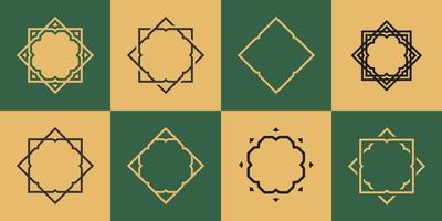 islamic shape with rectangular and hexagonal shapes vector