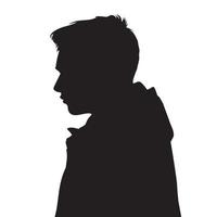 silhouette of a handsome teenage boy wearing a hoodie vector