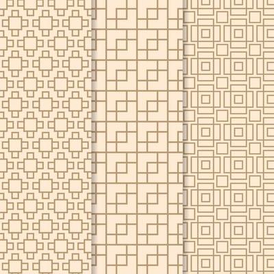 Set of geometric seamless patterns. Abstract geometric hexagonal, cube, circle graphic design.