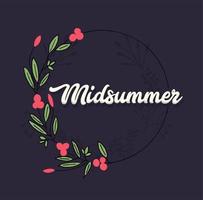 midsummer writing on a dark blue background