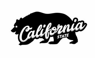 silueta de oso negro con inscripción del estado de california