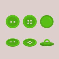 Set of green sewing buttons. vector