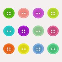 Set of colorful sewing buttons. vector