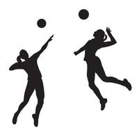 Female volleyball player silhouette vector