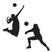Female volleyball player silhouette vector