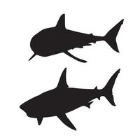 arte de silueta de tiburón vector