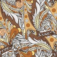 Seamless pattern background with abstract leaves and flower