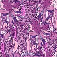 Seamless pattern of leaves, flowers and berries. Floral background vector