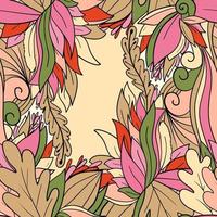 Floral seamless pattern with leaves, flowers and berries. vector