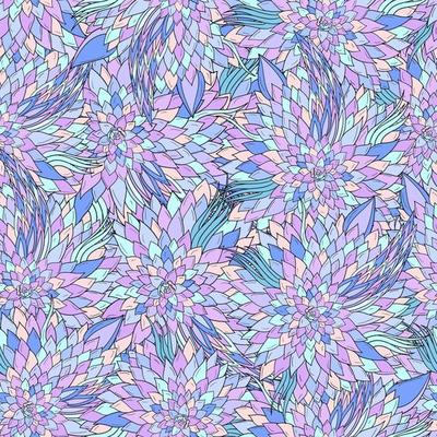 Seamless floral background with abstract patterns of peonies