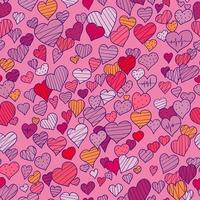 hand-drawn doodle seamless pattern with hearts vector