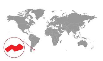 Falkland Islands map focus. Isolated world map. Isolated on white background. Vector illustration.