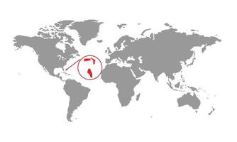 enfoque del mapa de Bahamas. mapa del mundo aislado. aislado sobre fondo blanco. ilustración vectorial