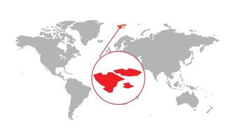 Enfoque del mapa de svalbard y jan mayen. mapa del mundo aislado. aislado sobre fondo blanco. ilustración vectorial vector