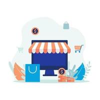 E-commerce and online shopping vector illustration. Flat design suitable for many purposes