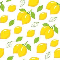 lemon seamless pattern. Illustration for printing, backgrounds, wallpapers, covers, packaging, greeting cards, posters, stickers, textile and seasonal design. Isolated on white background. vector