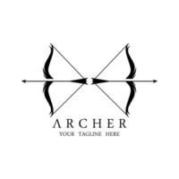 Athena Minerva Silhouette with , Royal archer Logo Design vector