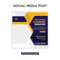 banner de anuncios sociales de servicios de limpieza profesional vector