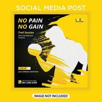 Fitness and gym social media post vector