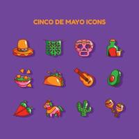 icono de la festividad del cinco de mayo vector