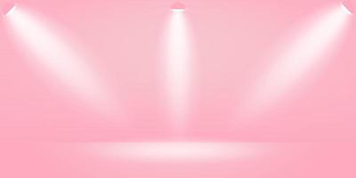 Maqueta 3d con fondo rosa pastel para diseño de promoción. presentación de exhibición de productos. stand mostrar producto cosmético. fondo de escena abstracta. estilo minimalista. ilustración vectorial fondo rosa vector