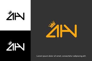 Golden logotype with crown logo vector