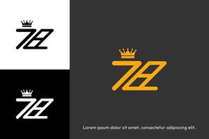 Golden logotype with crown logo vector