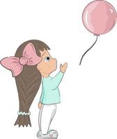 child with balloon vector